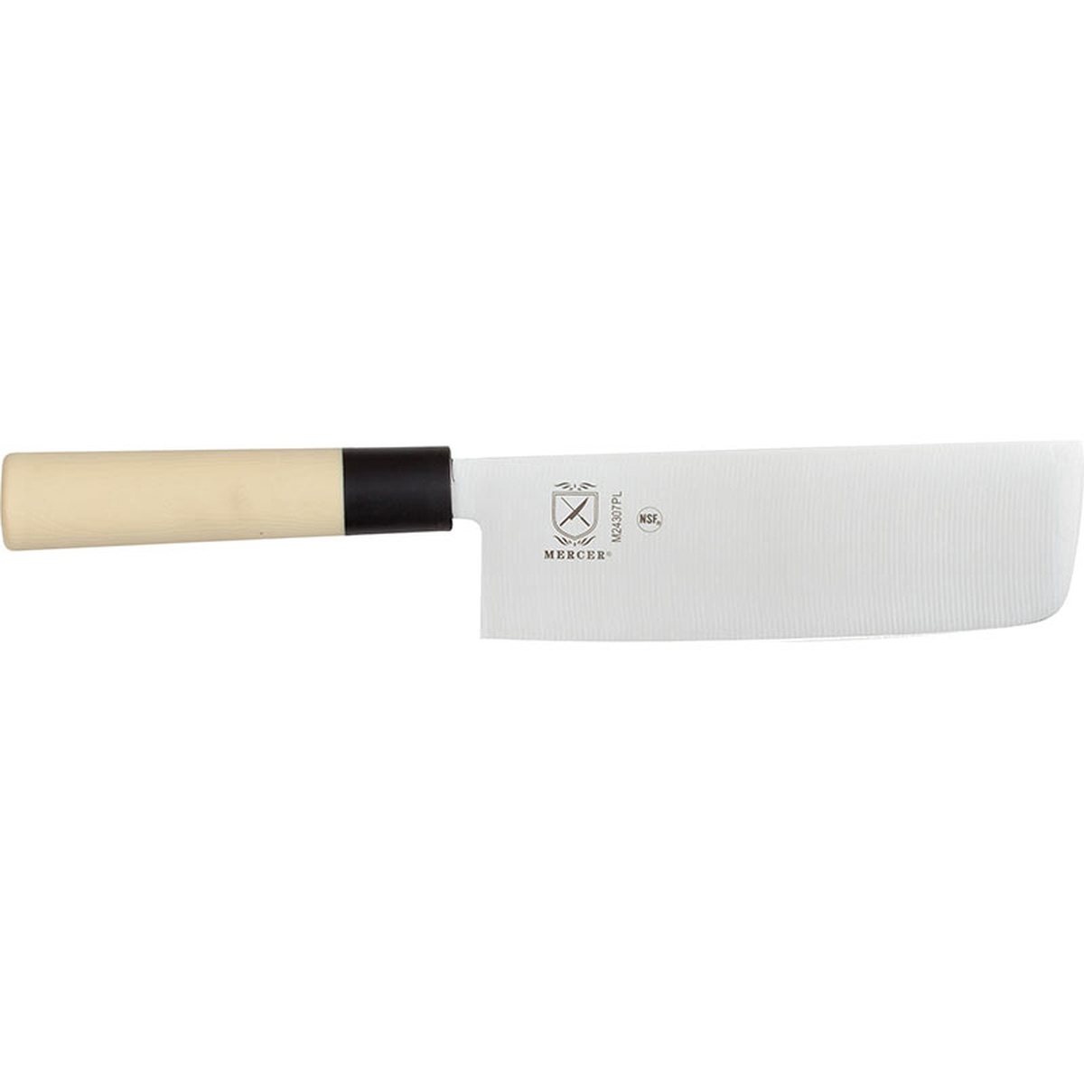 Mercer Culinary 7 inch Nakiri knife with NSF certification mark and logo