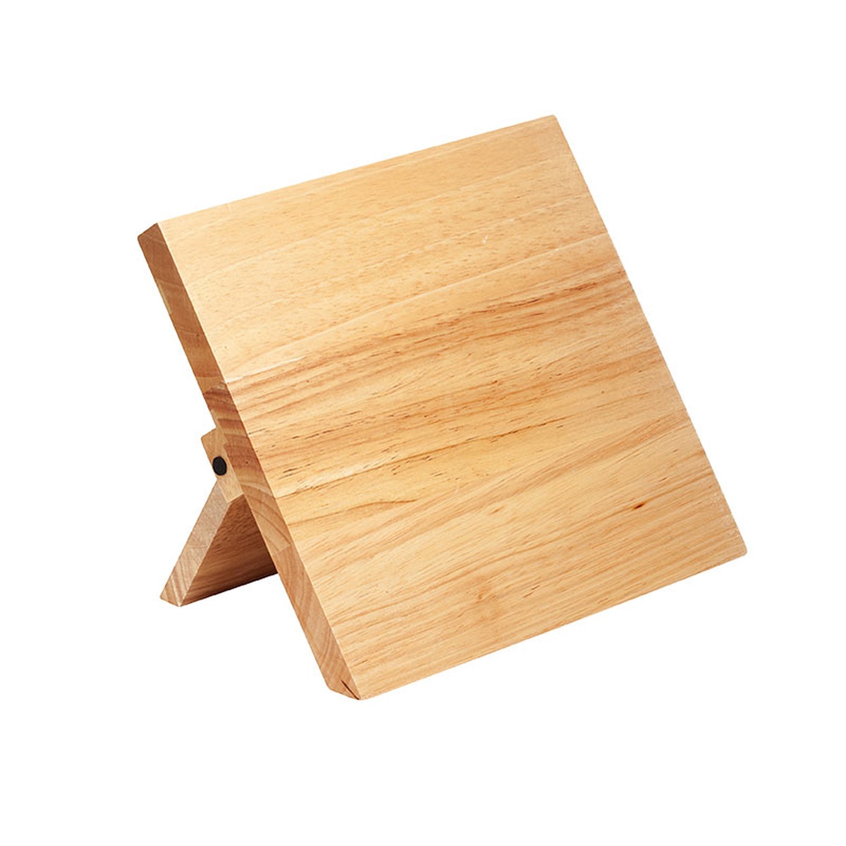 Mercer Culinary M30720 rubberwood magnetic knife board standing upright on a white background