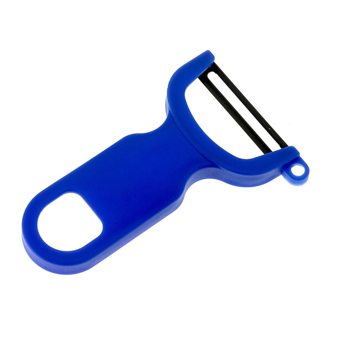 Mercer Culinary Y Peeler with ergonomic polypropylene handle and high-carbon steel blade, showing Y-shaped design and hanging hole