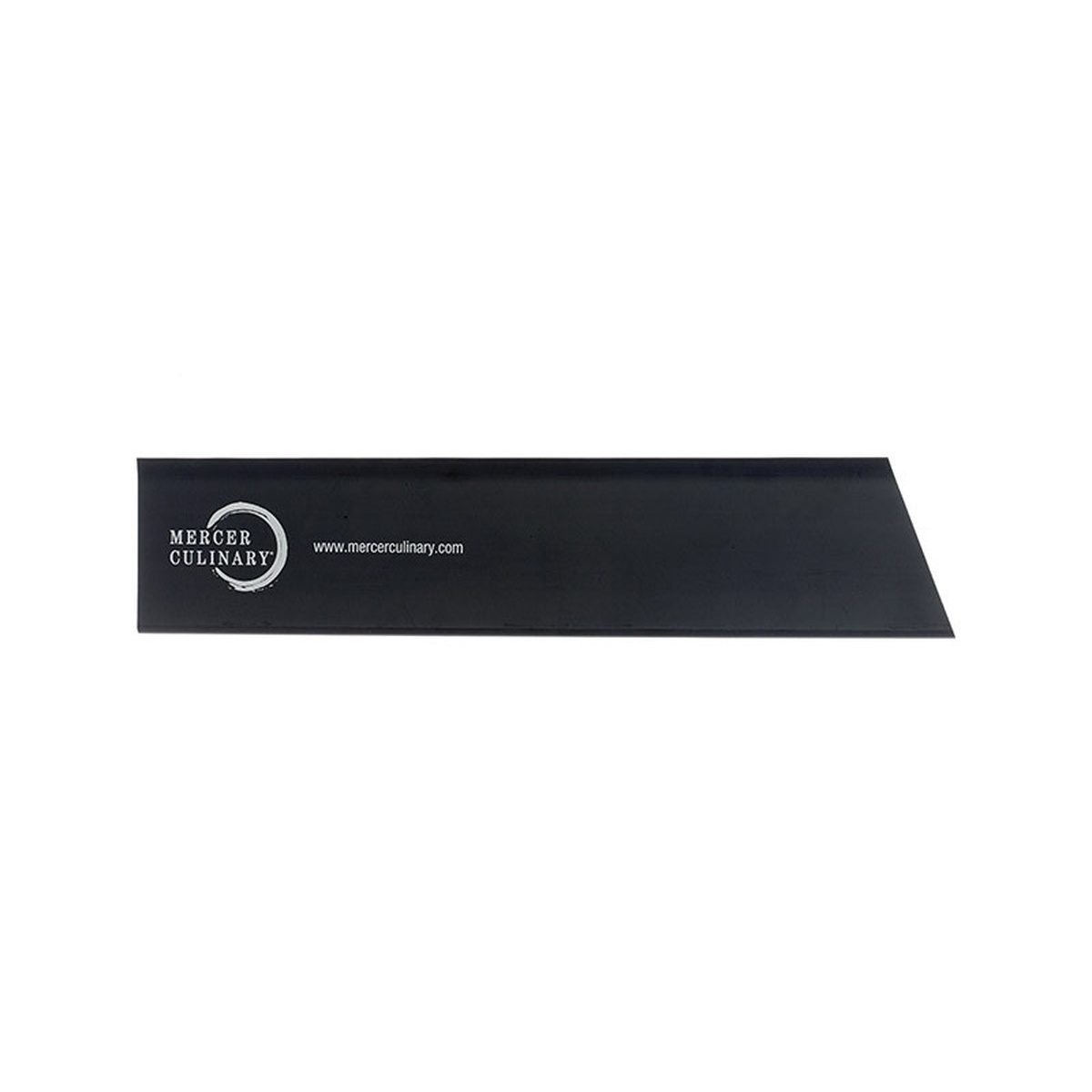 Mercer Culinary M33125P black polystyrene knife guard, full profile view on white background