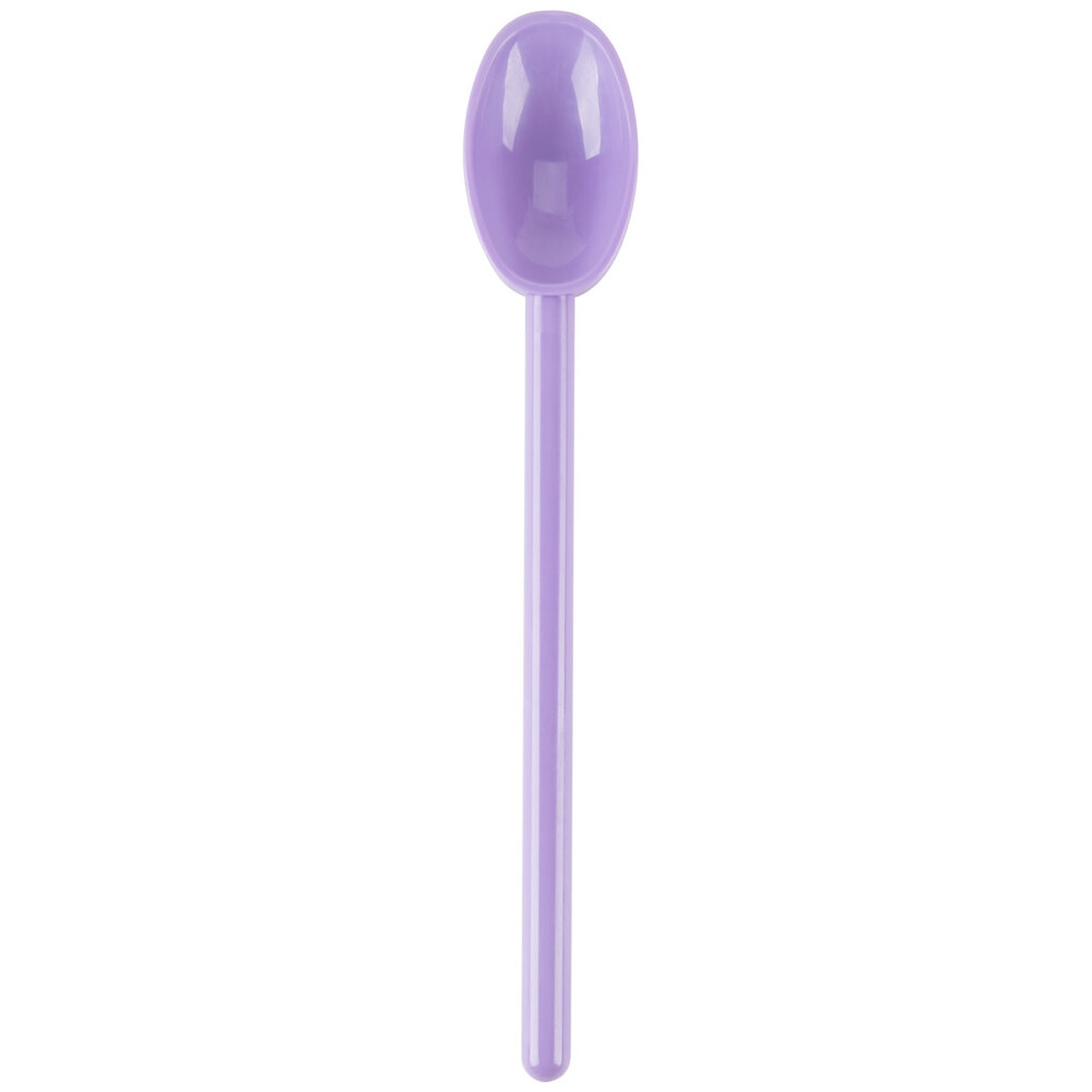 Mercer Culinary M33182PU purple mixing spoon - straight-on view highlighting full length and bowl