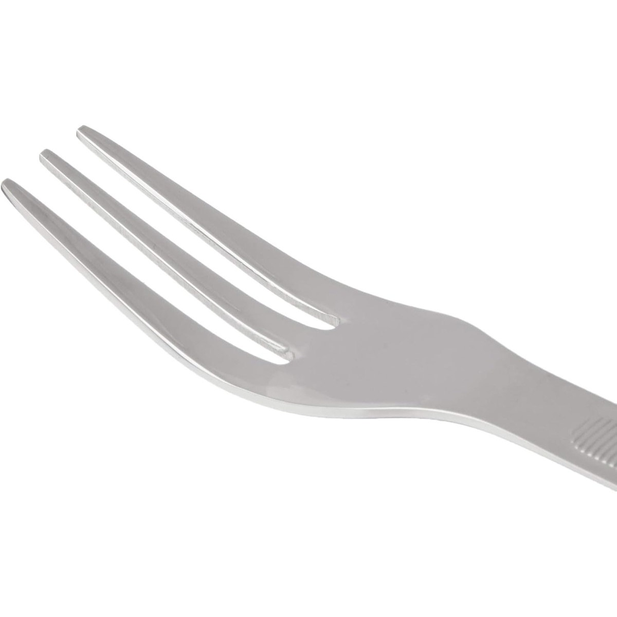 Close-up detail of Mercer Culinary M33920 tasting fork tines showing precision construction