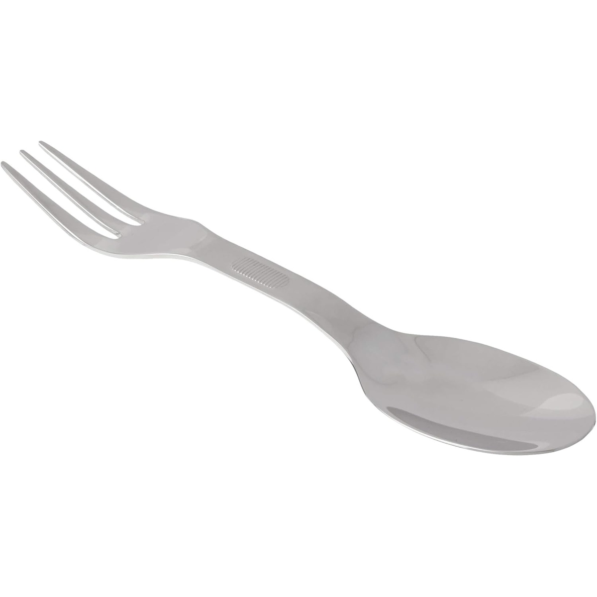 Mercer Culinary M33920 tasting spoon fork full view with fork end facing up