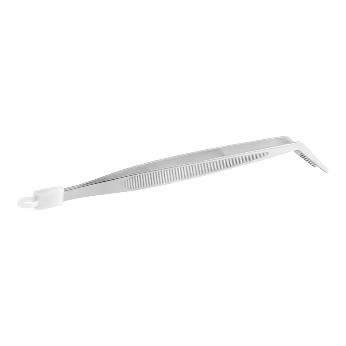 Mercer Culinary M35131 9-3/8 inch curved precision plating tongs on white background