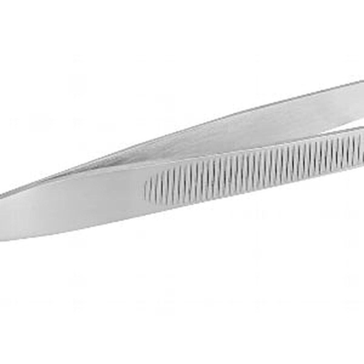 Close-up of Mercer Culinary M35135 plating tong tips showing fine micro-serrations