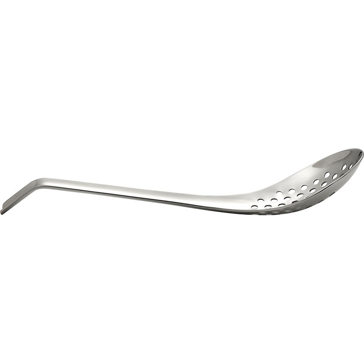 Mercer Culinary M35162 Spherification Spoon alternate side angle showing full profile and handle curve