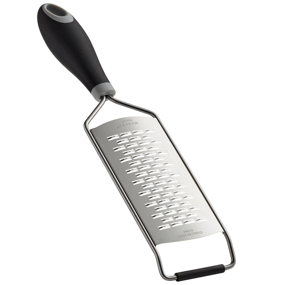 Mercer Culinary M35407 MercerGrates 11.5-inch stainless steel ribbon grater with black Santoprene handle and wire frame