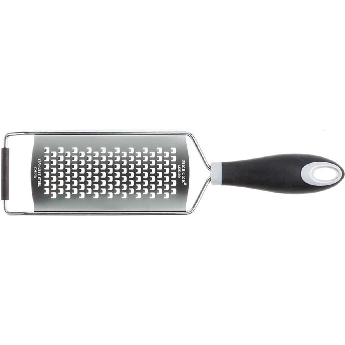 Mercer Culinary M35409 MercerGrates Coarse Wide Grater with black Santoprene handle and stainless steel blade