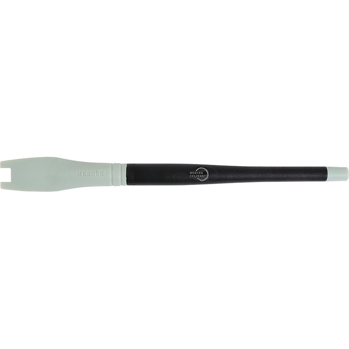 Mercer Culinary silicone plating brush with flat silicone head and black textured nylon handle