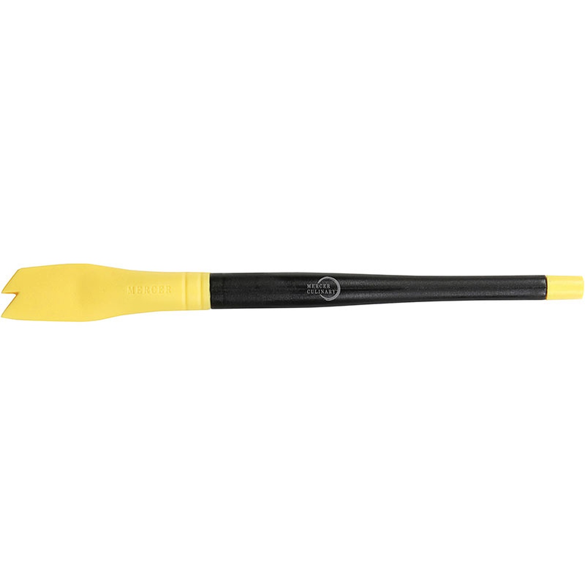 Mercer Culinary Saw Tooth Silicone Plating Brush with yellow head and black handle