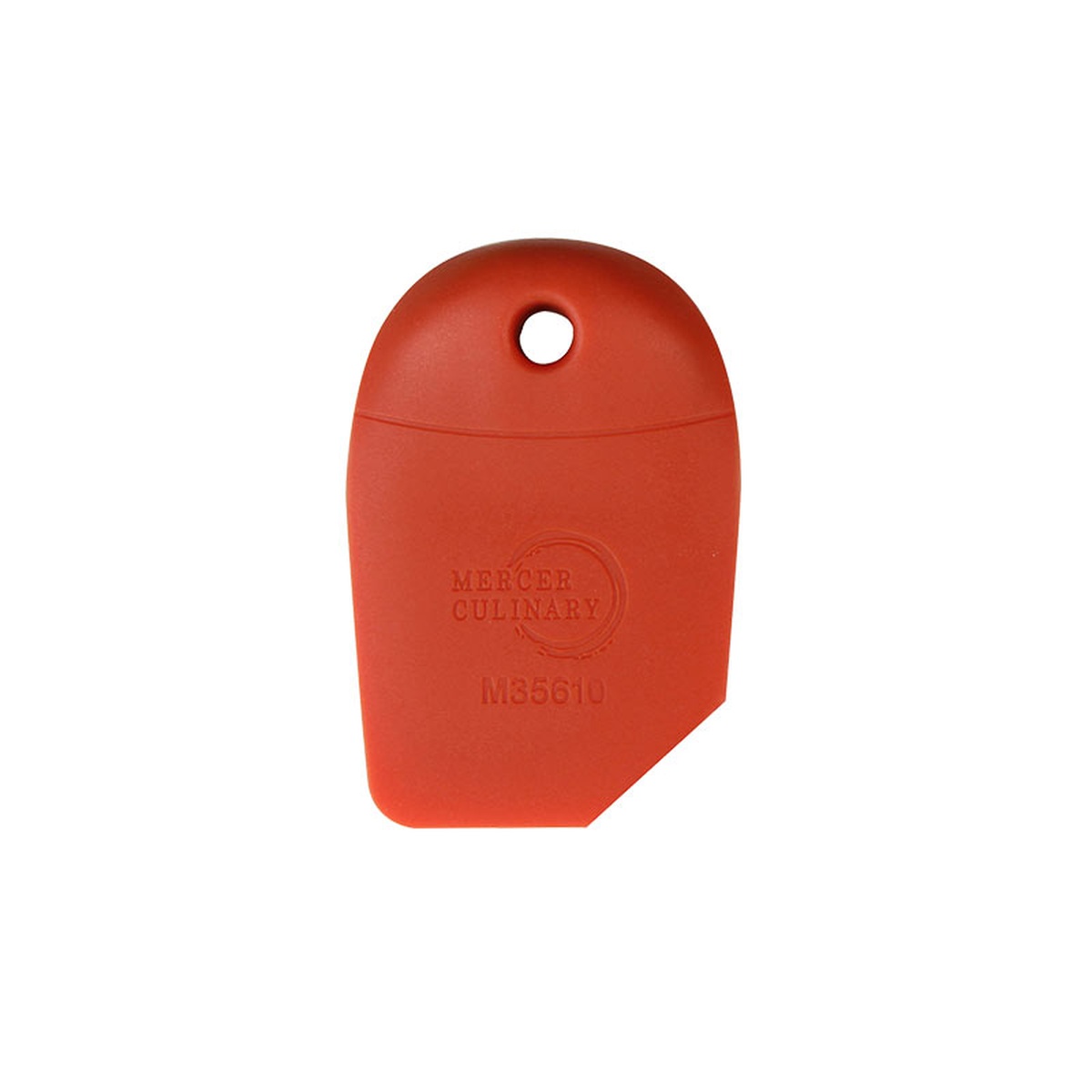 Mercer Culinary M35610 red silicone plating wedge with hanging hole and recessed thumb rest