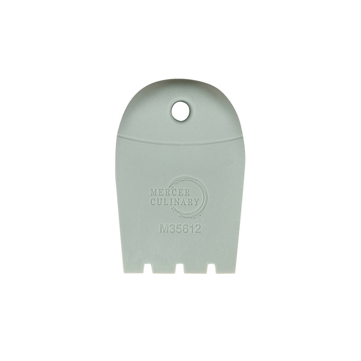 Mercer Culinary M35612 gray silicone plating wedge with 4mm square notch tip and hanging hole