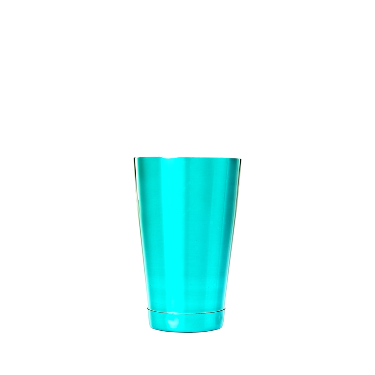 Barfly 18 oz shaker tin with gloss finish and capped bottom, front view