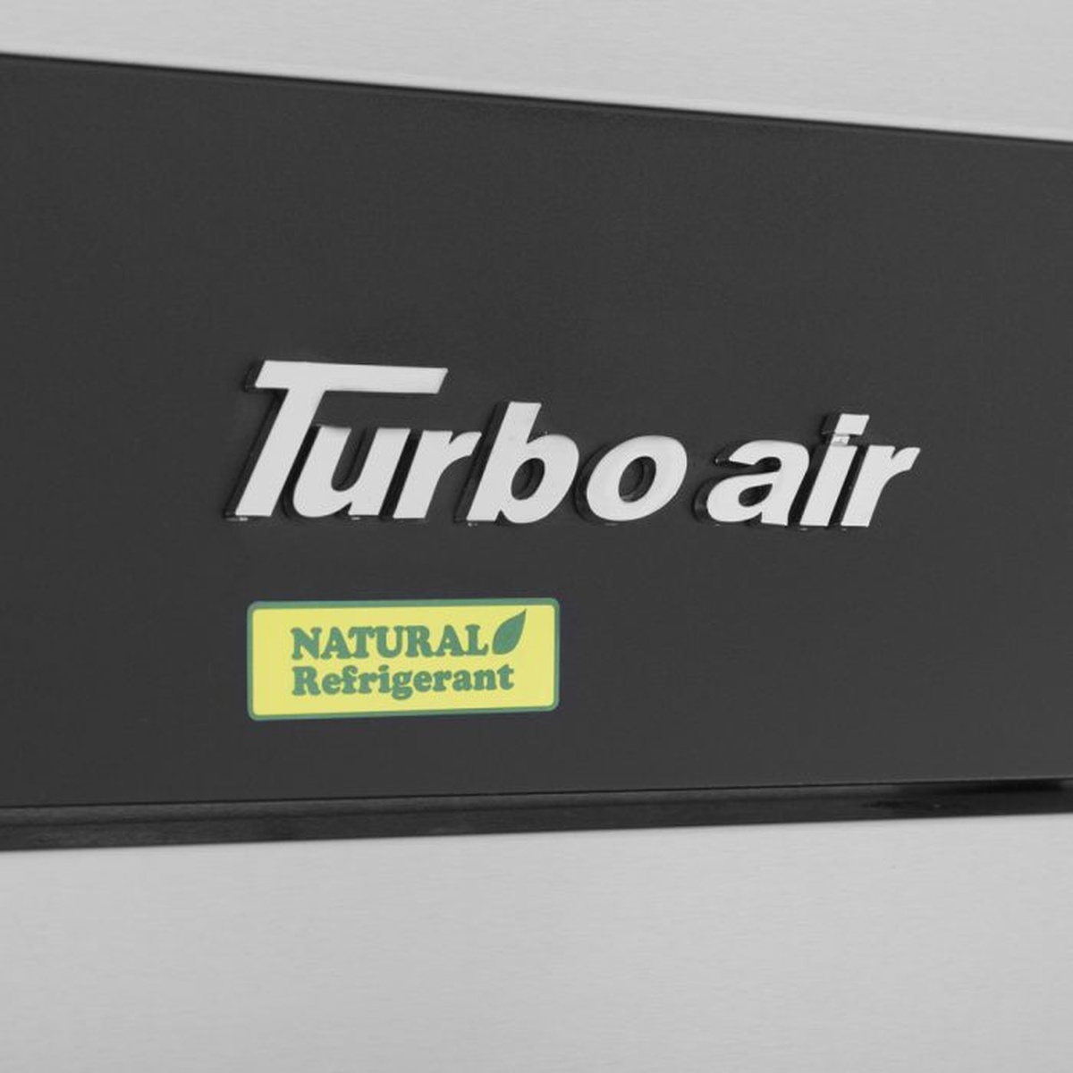 Turbo Air branding panel with Natural Refrigerant label