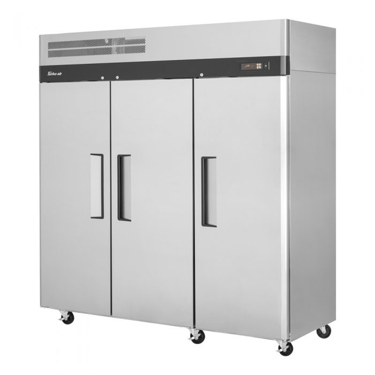 Turbo Air M3R72-3-N three-door reach-in refrigerator, angled exterior view