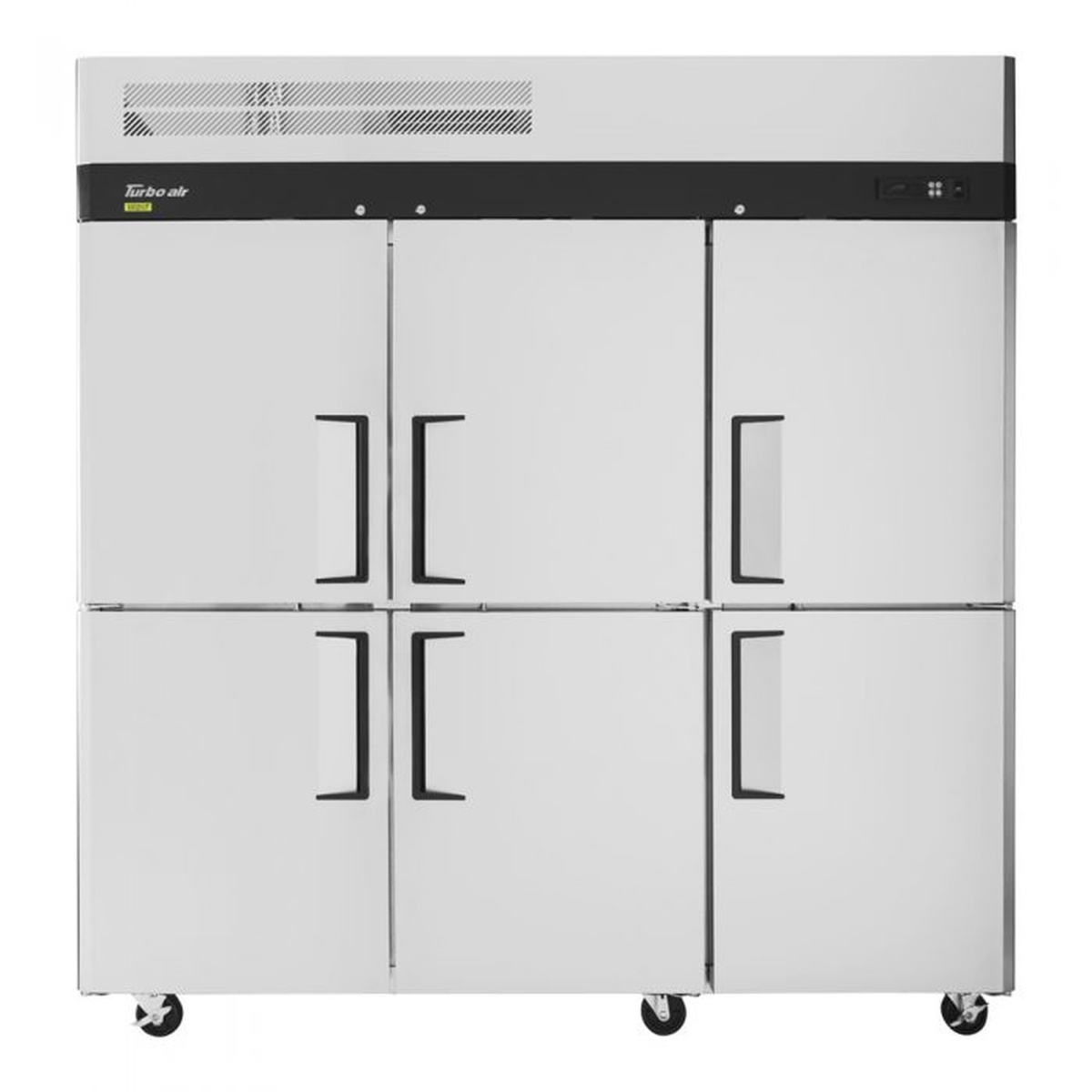 Front view of Turbo Air M3R72-6-N solid half door reach-in refrigerator