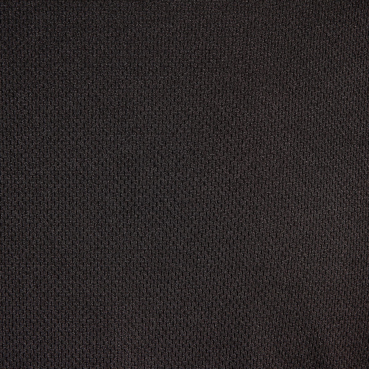 Close-up of the black 65/35 poly-cotton fabric texture used in the Mercer Culinary Millennia cook jacket