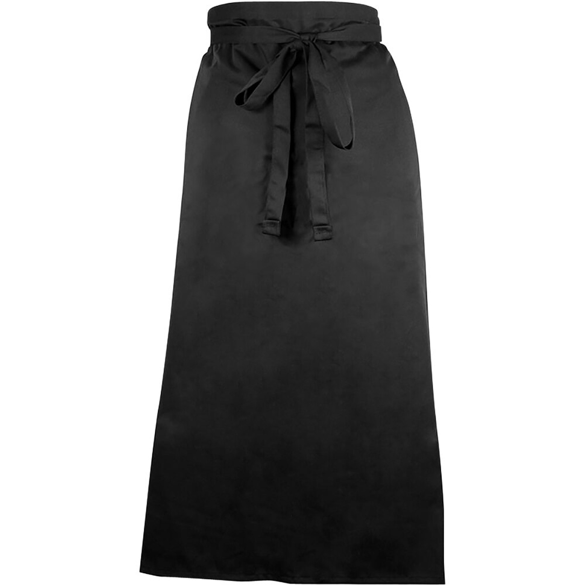 Mercer Culinary Genesis black poly-cotton bistro apron with long waist ties
