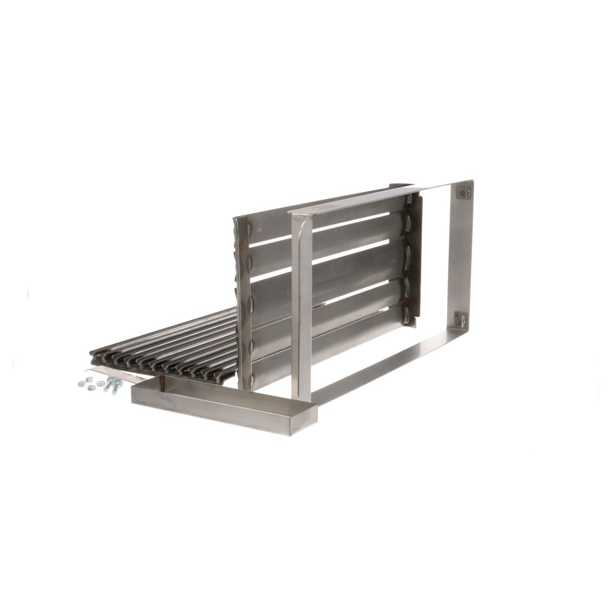 Assembled MB12-8 range top broiler frame with broiler grate installed