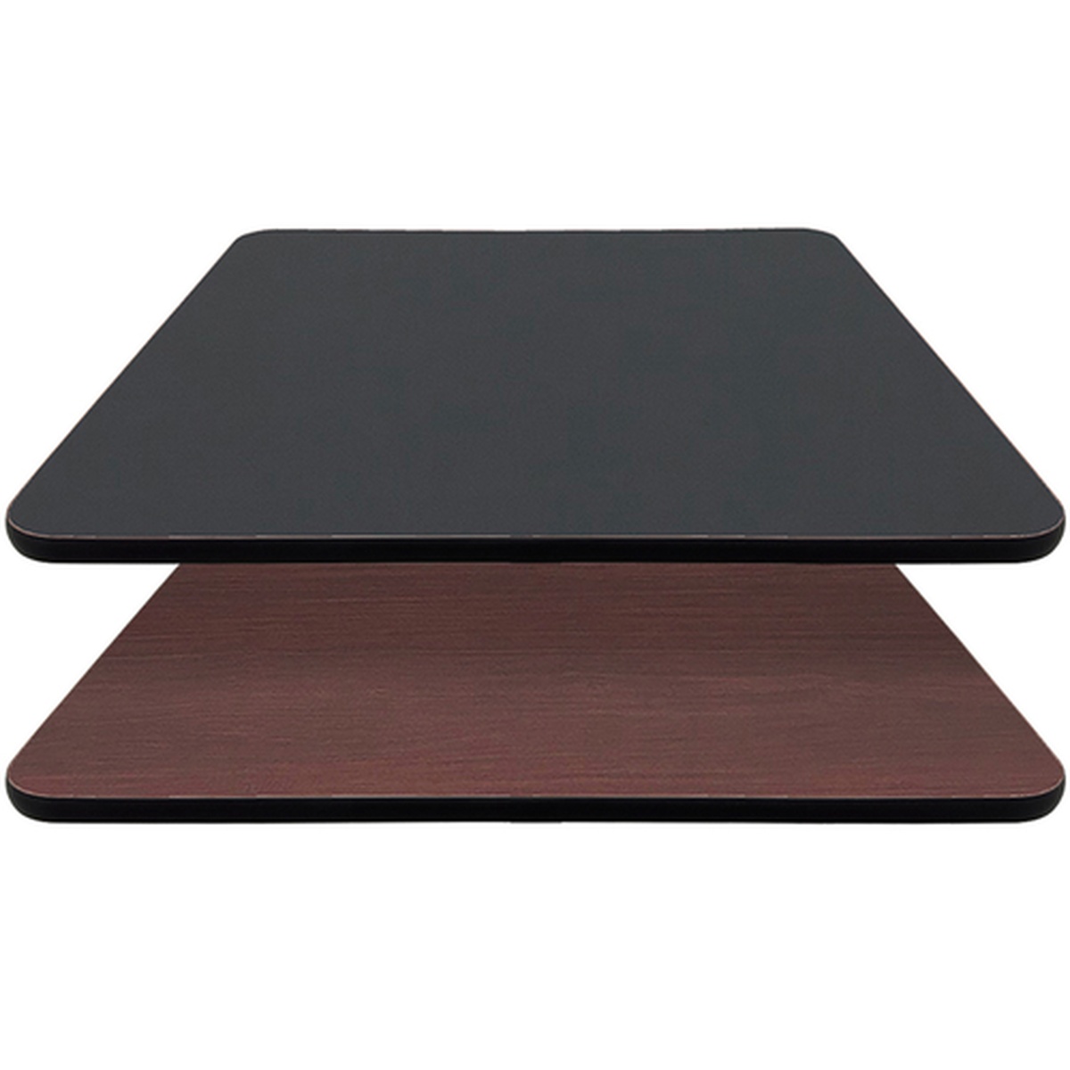 Oak Street MB3042 reversible rectangular table top showing black side and mahogany side