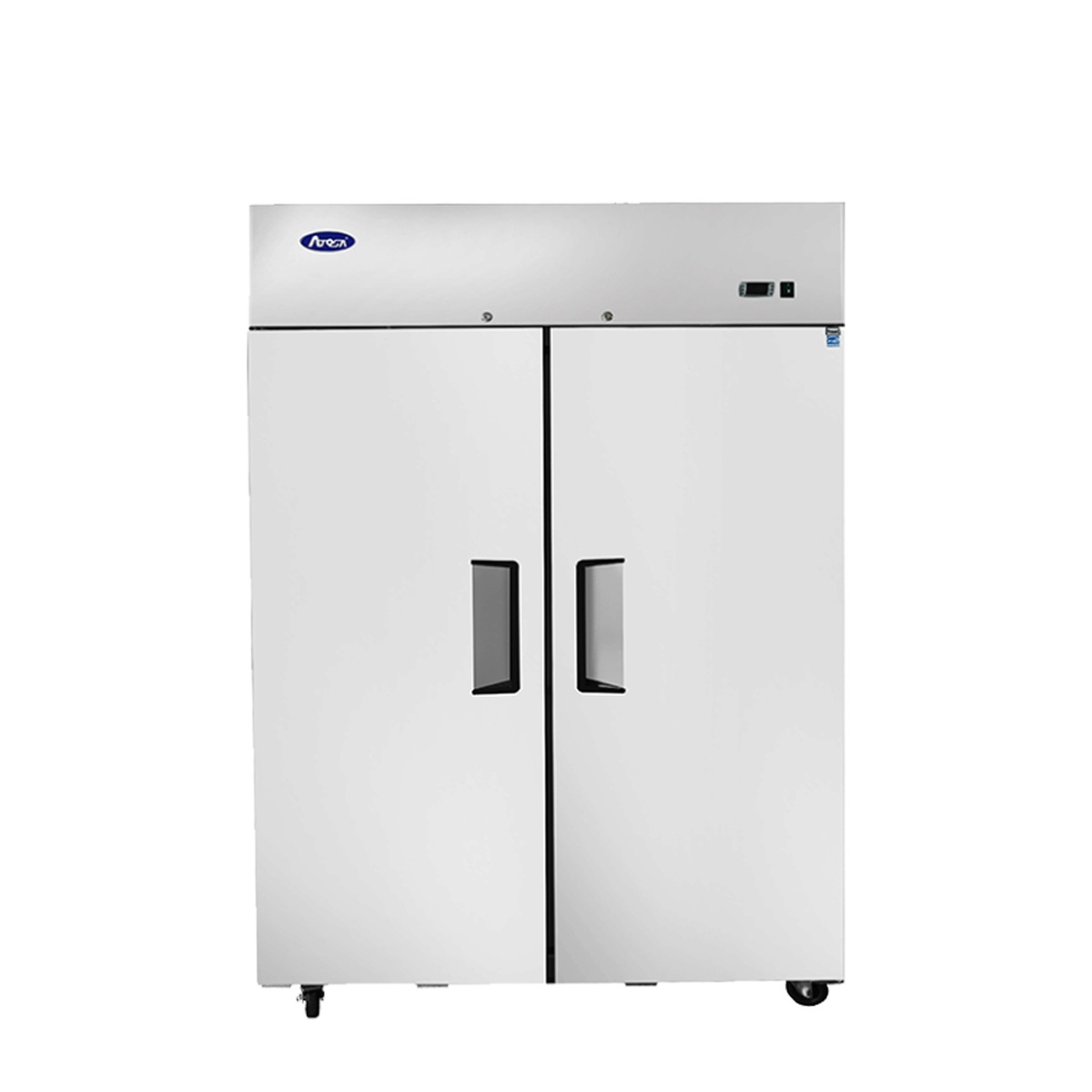 Front view of Atosa MBF8002GR two door reach-in freezer