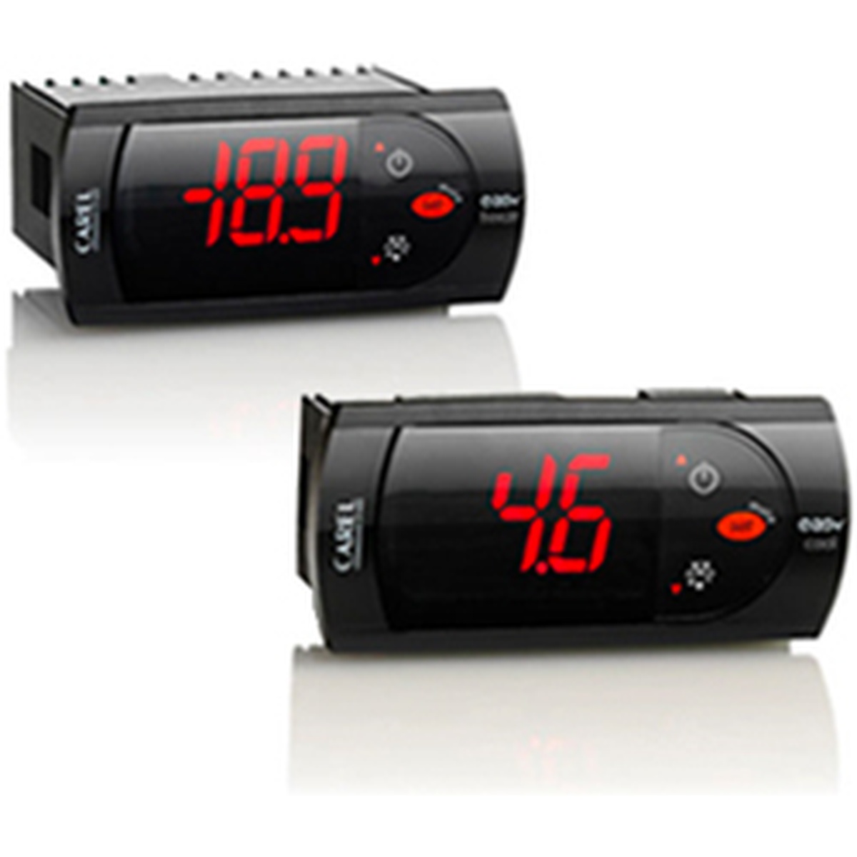 Close-up of a digital temperature controller display