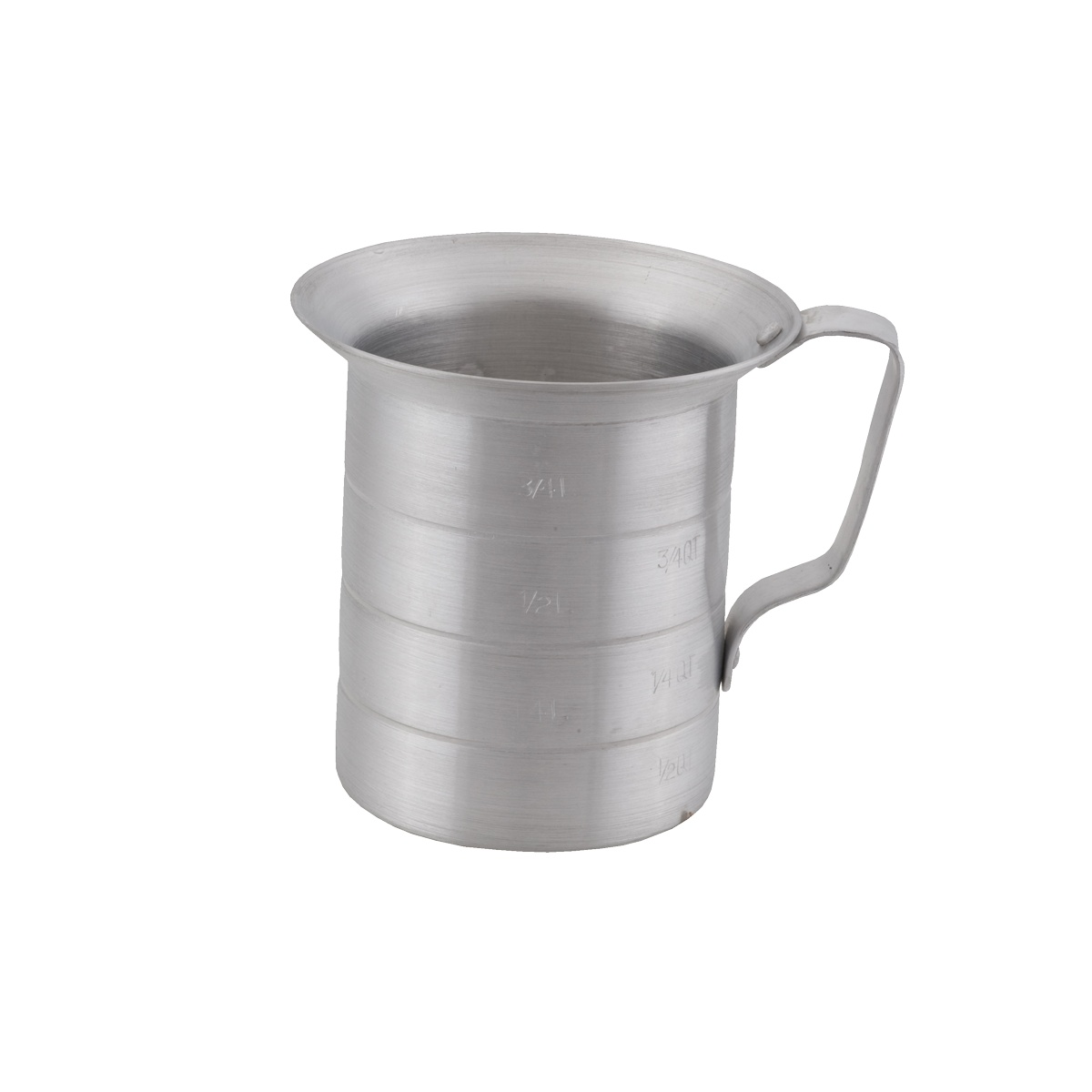 Libertyware MEA01 1-quart aluminum liquid measuring cup with embossed graduation markings on side and handle