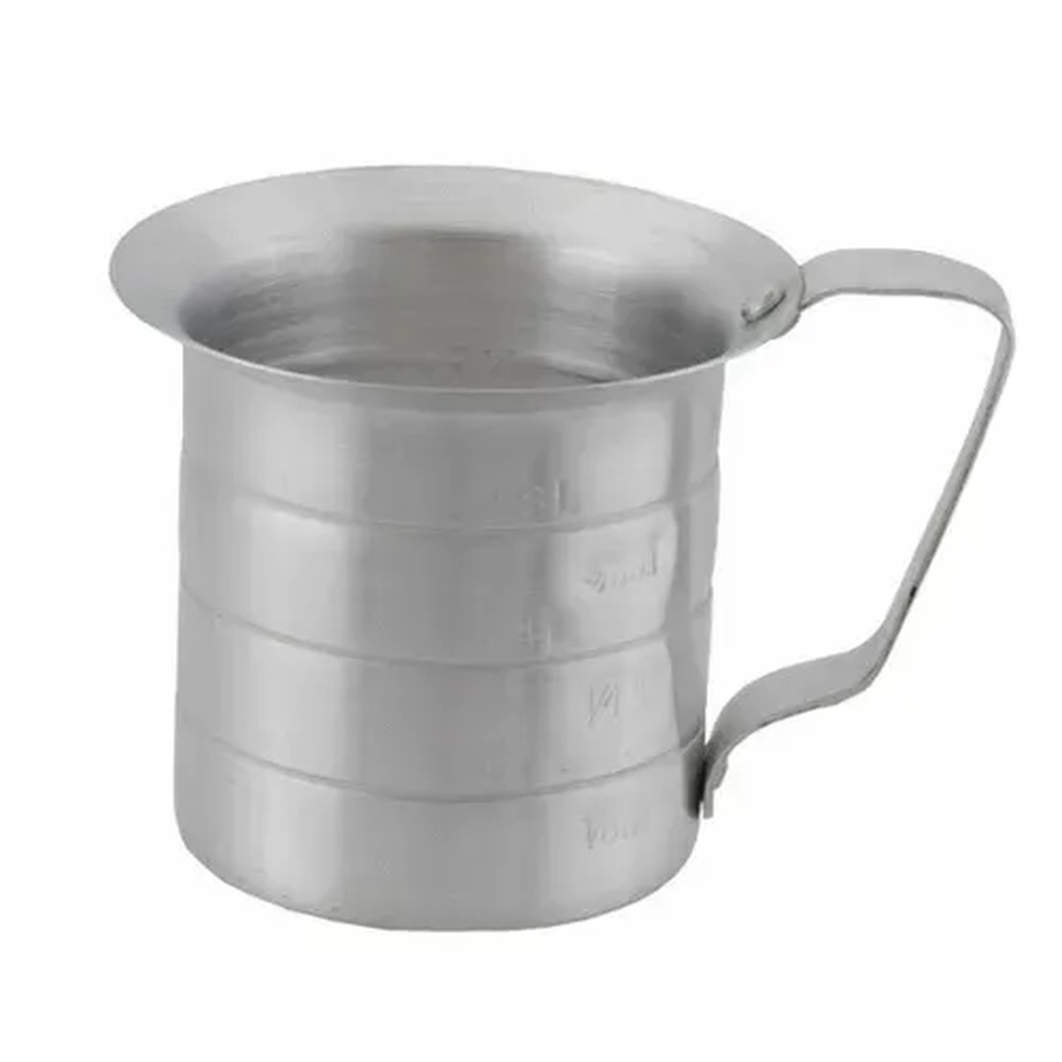Libertyware MEA05 aluminum liquid measuring cup with side graduation markings and handle