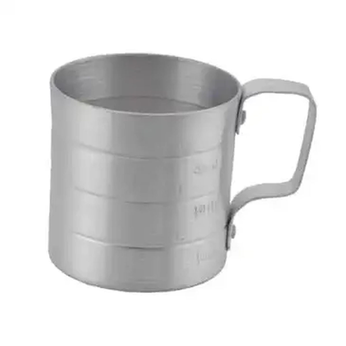 Libertyware MEA05D aluminum dry measuring cup with side graduation markings and handle