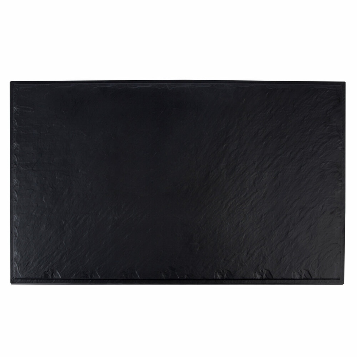 TableCraft MGD2112 rectangular faux slate black melamine display tray, top-down view showing textured slate finish