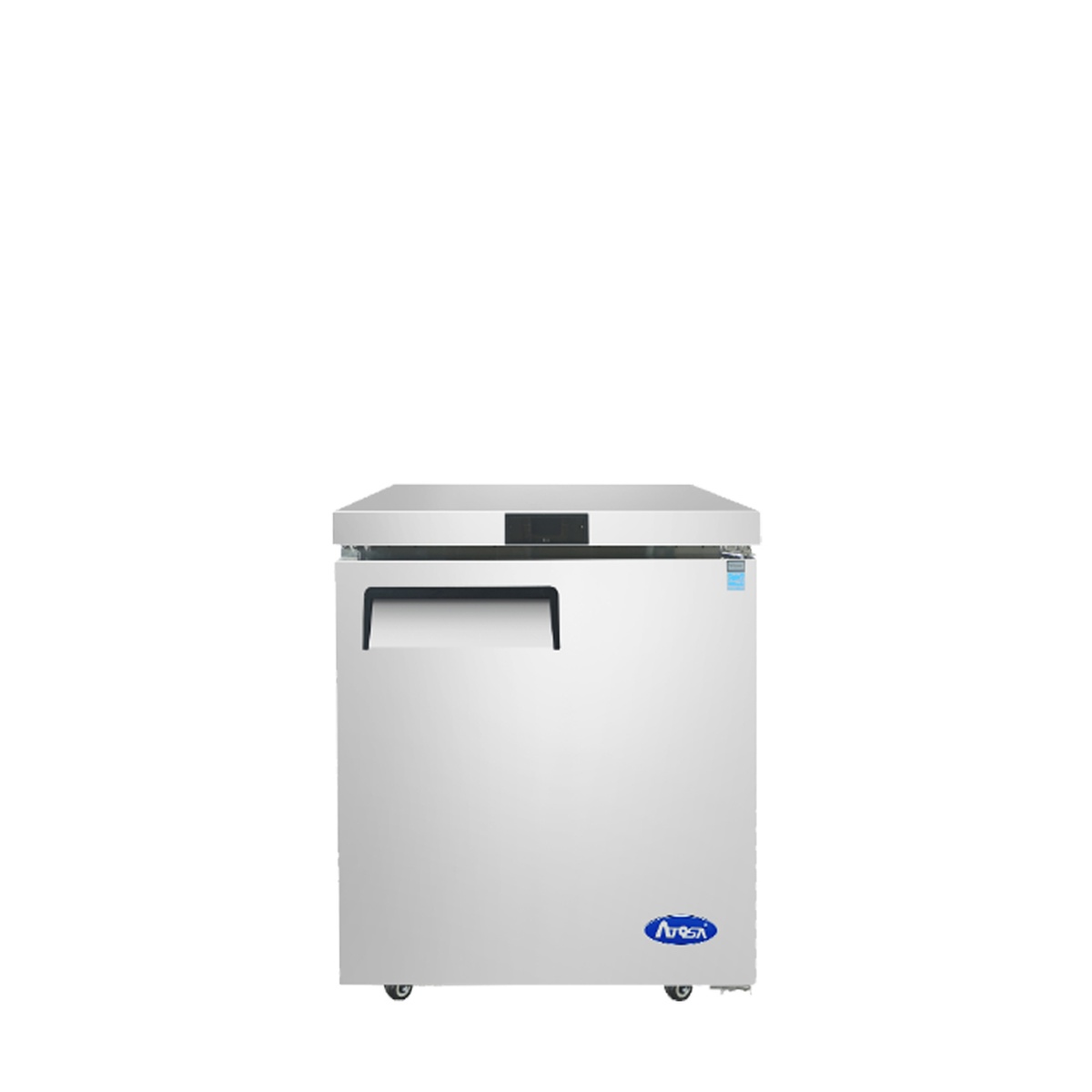 Atosa MGF8405GR 27 inch undercounter freezer front view with recessed handle