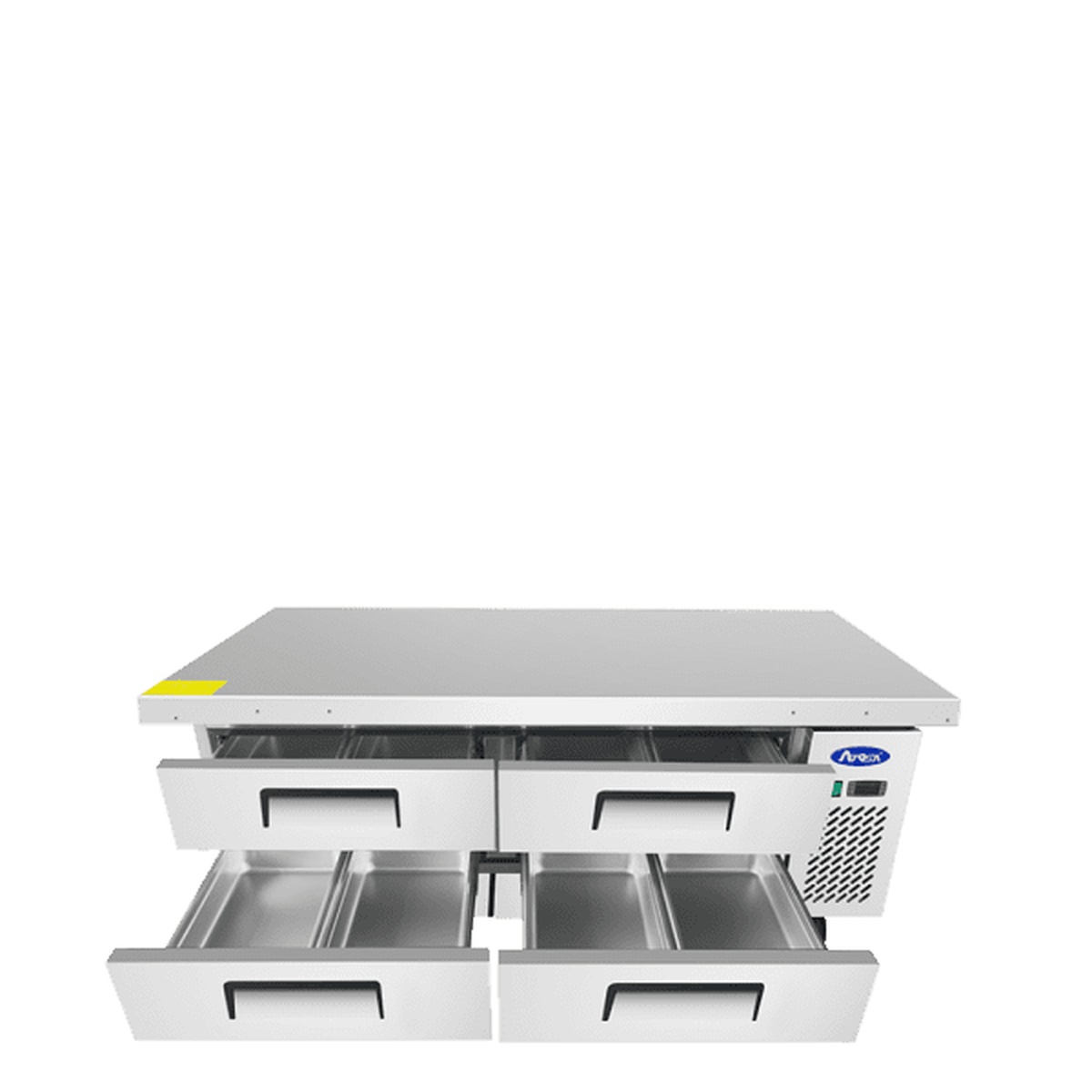 Side view of Atosa MGF8453GR refrigerated chef base