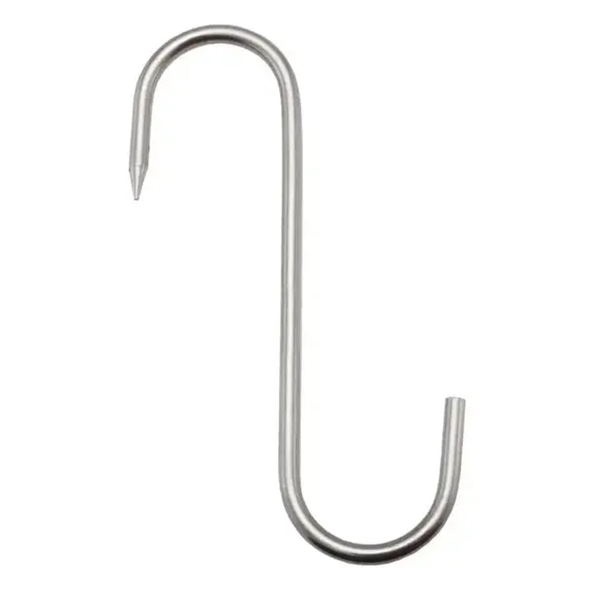 Libertyware MH166 stainless steel S-shaped meat hook with pointed tip and split case bottom curl