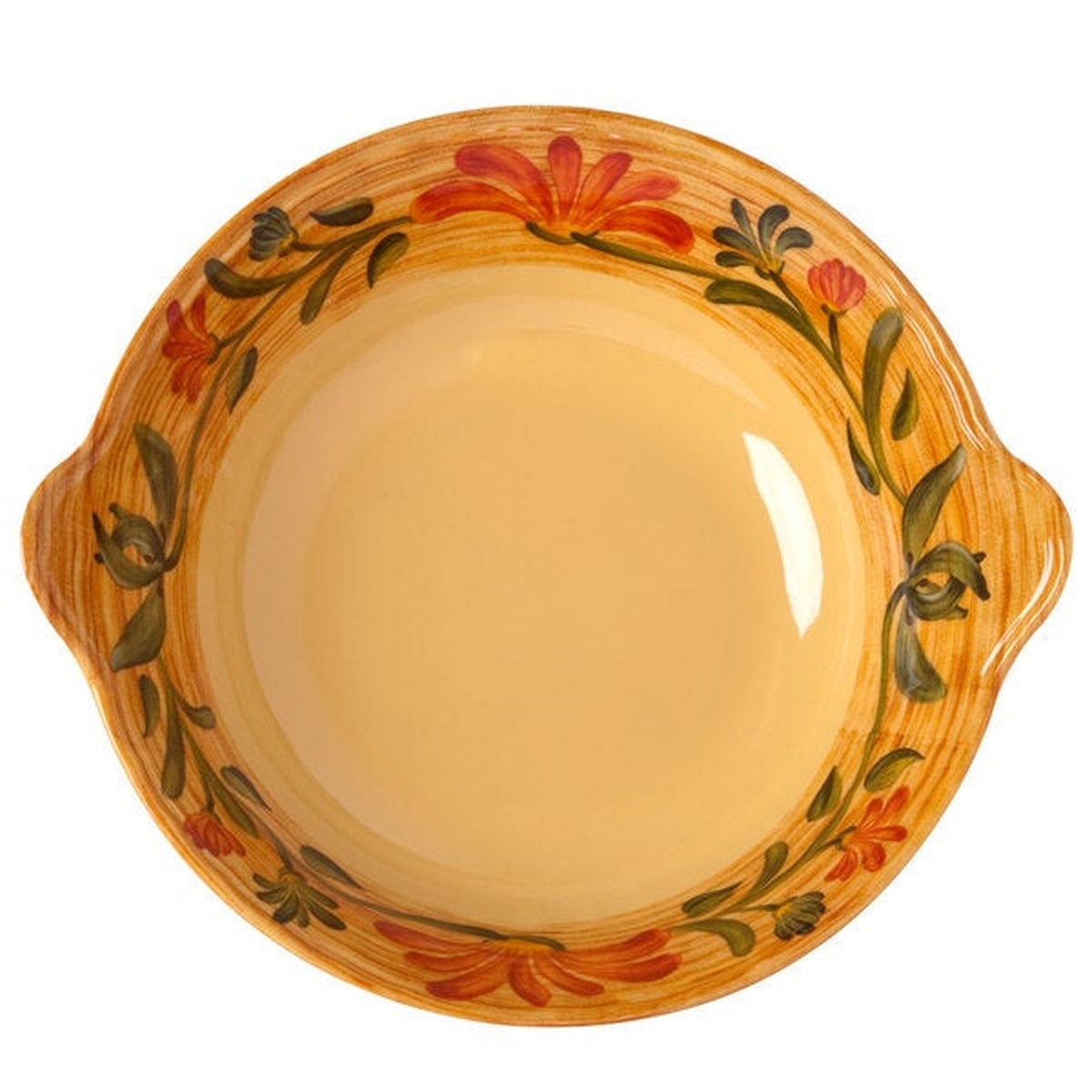 GET Enterprises ML-117-VN Venetian melamine bowl top-down view showing full floral border and round interior