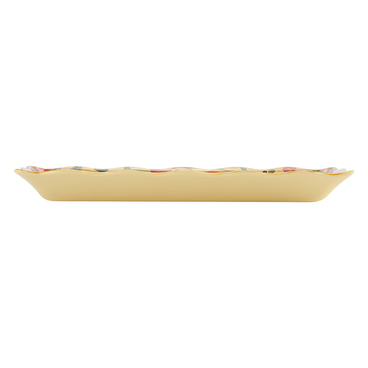GET Enterprises ML-87-VN Venetian melamine platter side profile showing 2-inch depth and scalloped edge detail