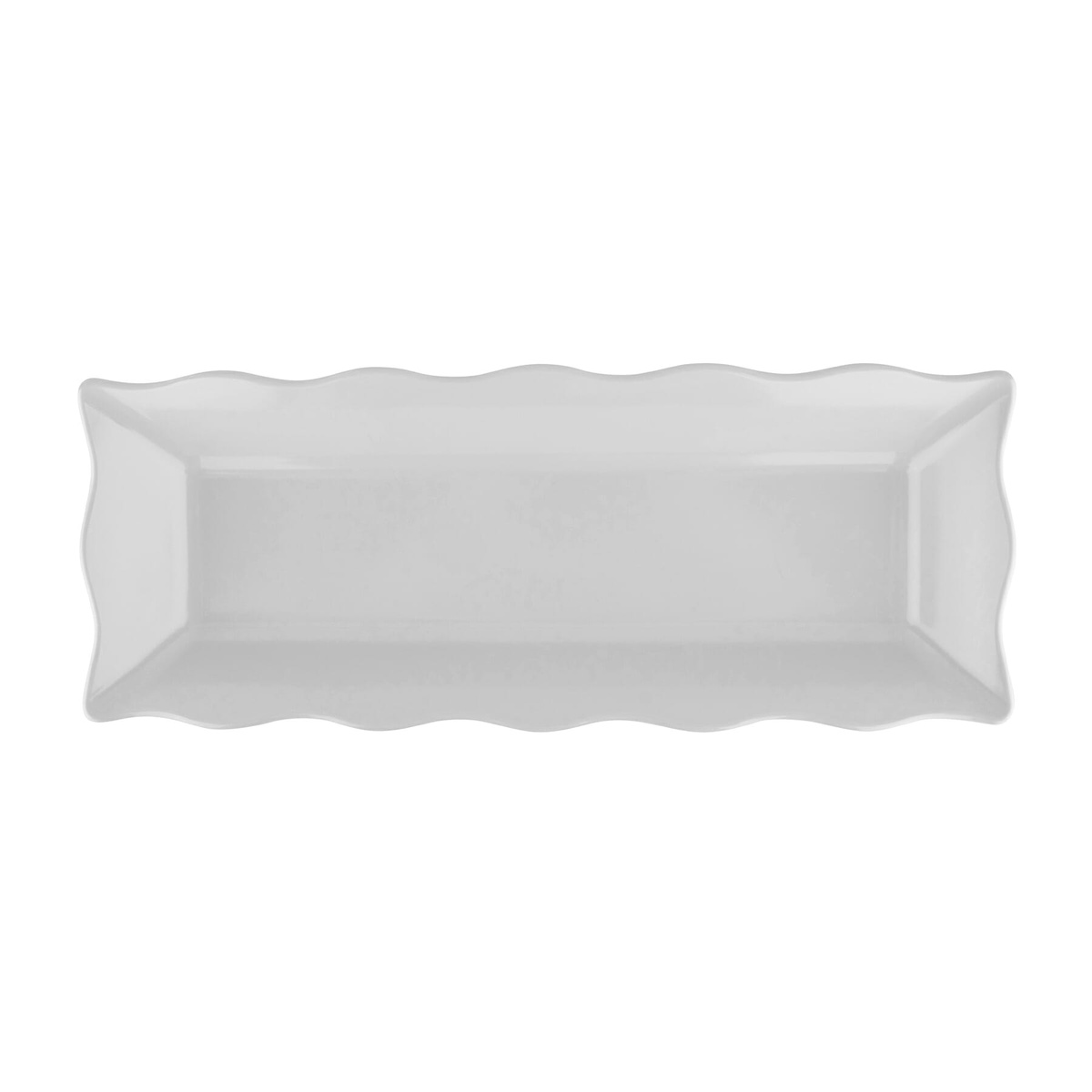 GET Enterprises ML-87-W white melamine rectangular tray, overhead top-down view showing full interior