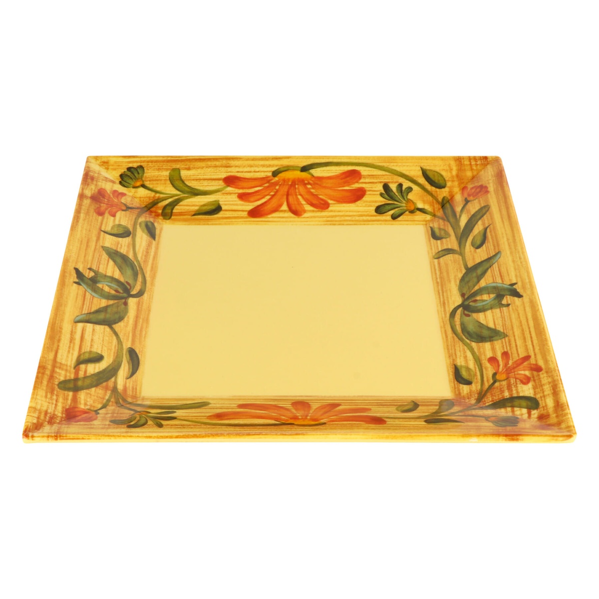 G.E.T. ML-90-VN Venetian square melamine plate, angled three-quarter view highlighting depth and pattern