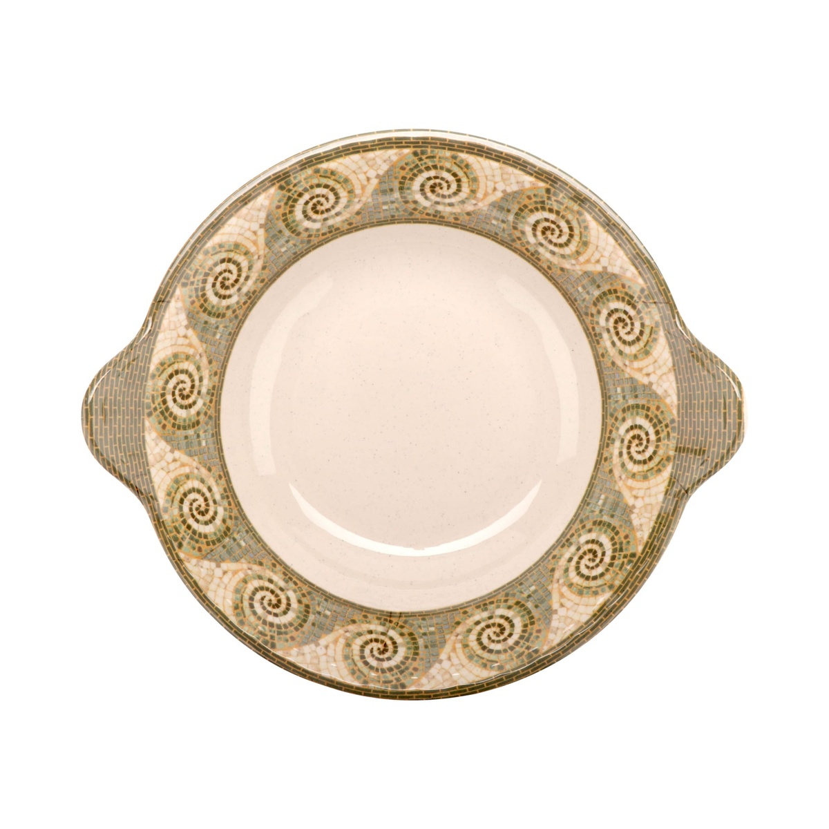 G.E.T. Enterprises ML-93-MO Mosaic bowl overhead top-down view showing full rim pattern and cream interior