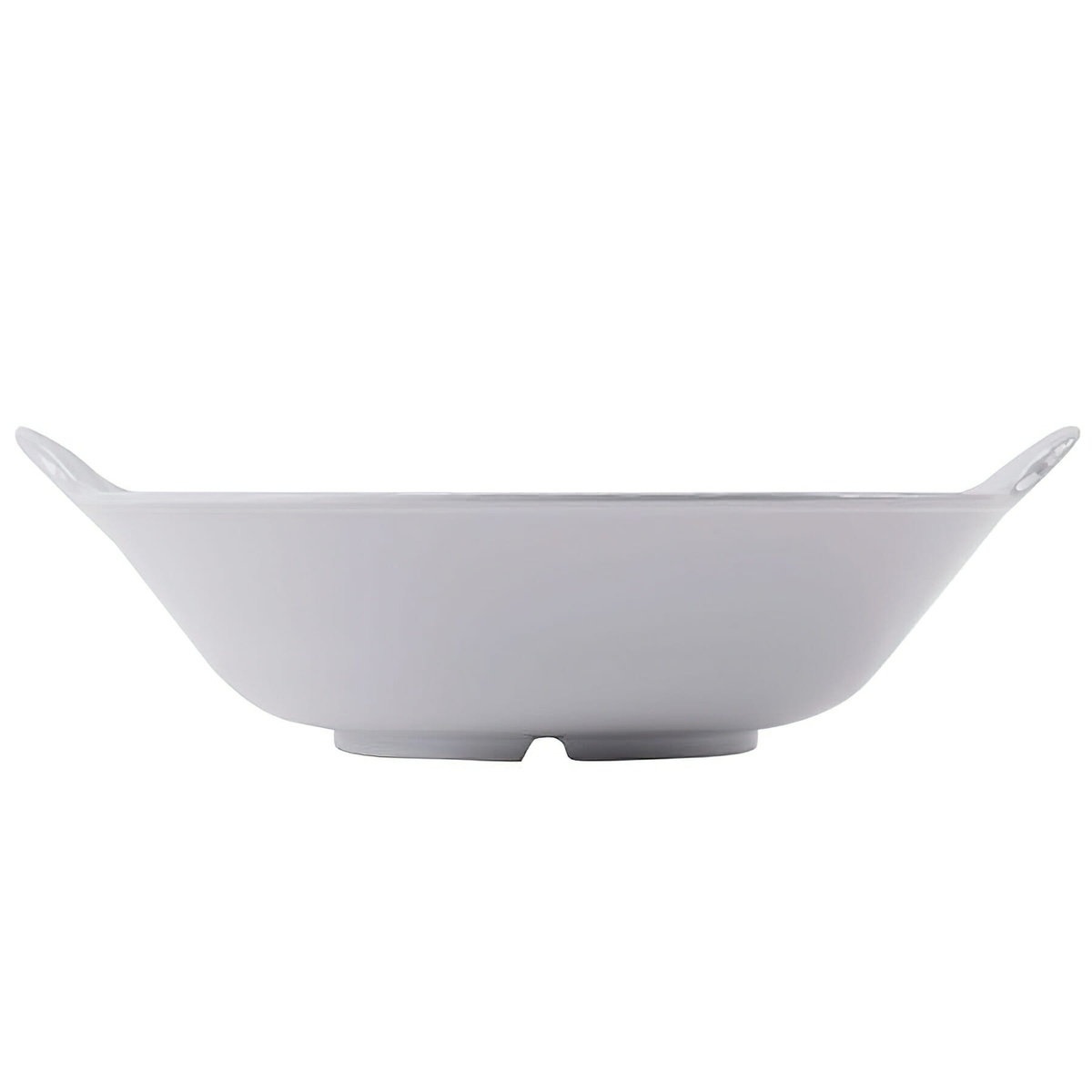 GET Enterprises ML-93-SO Soho melamine bowl, side profile view showing integrated side handles and rubber feet base