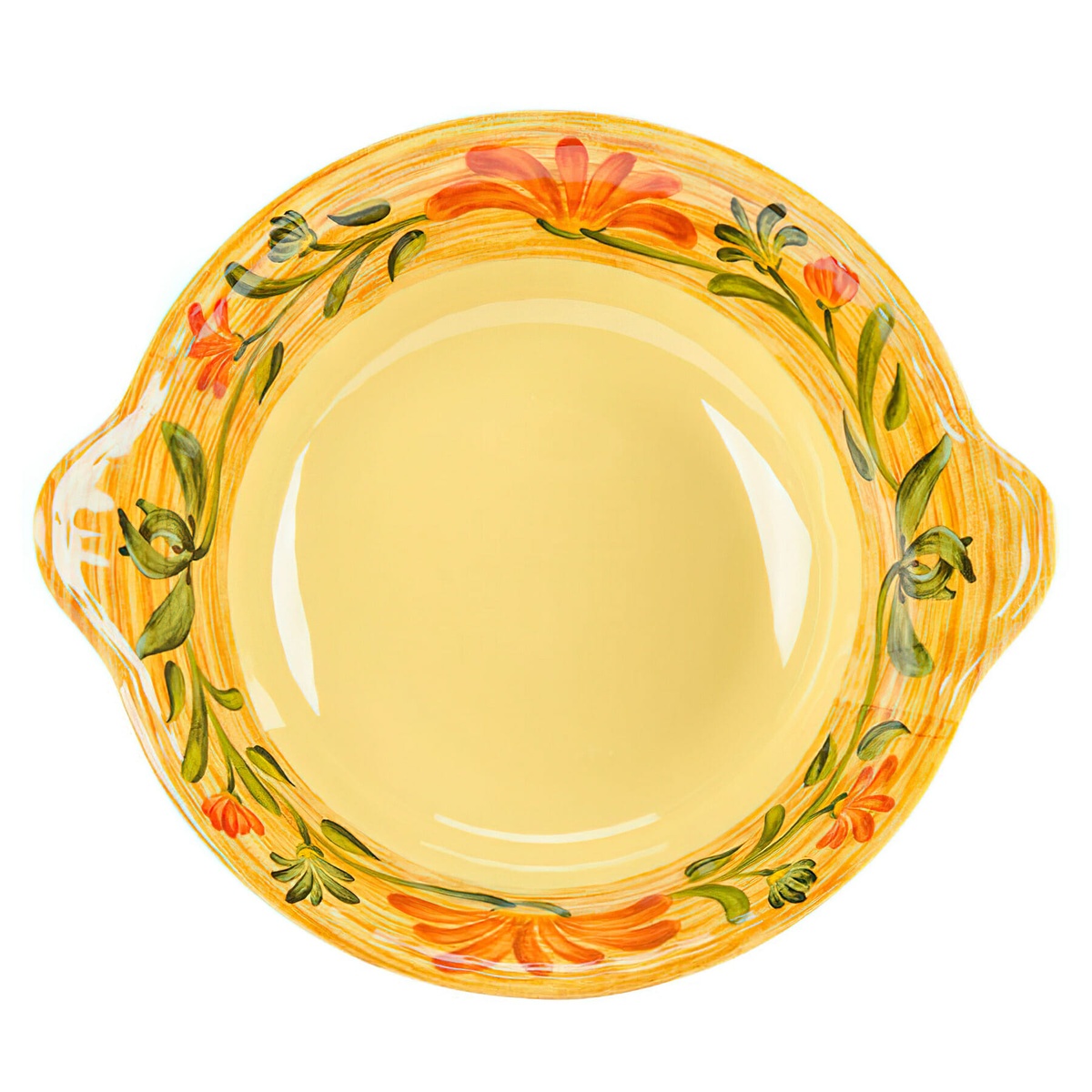 G.E.T. ML-94-VN Venetian bowl top-down view showing full floral rim pattern and integrated side handles