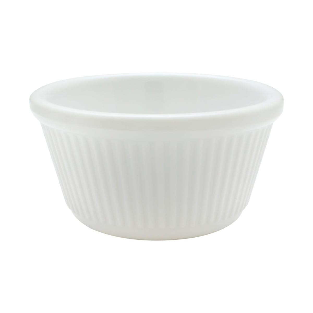 Thunder Group ML532W1 white fluted 4 oz melamine ramekin with vertical ribbed exterior