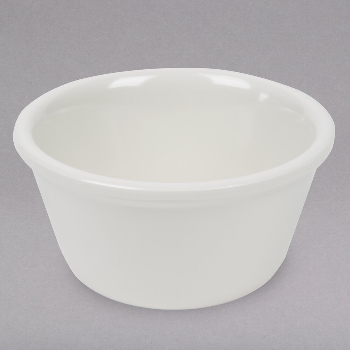 Thunder Group ML538B1 4 oz bone-colored smooth melamine ramekin, round shape with rolled rim