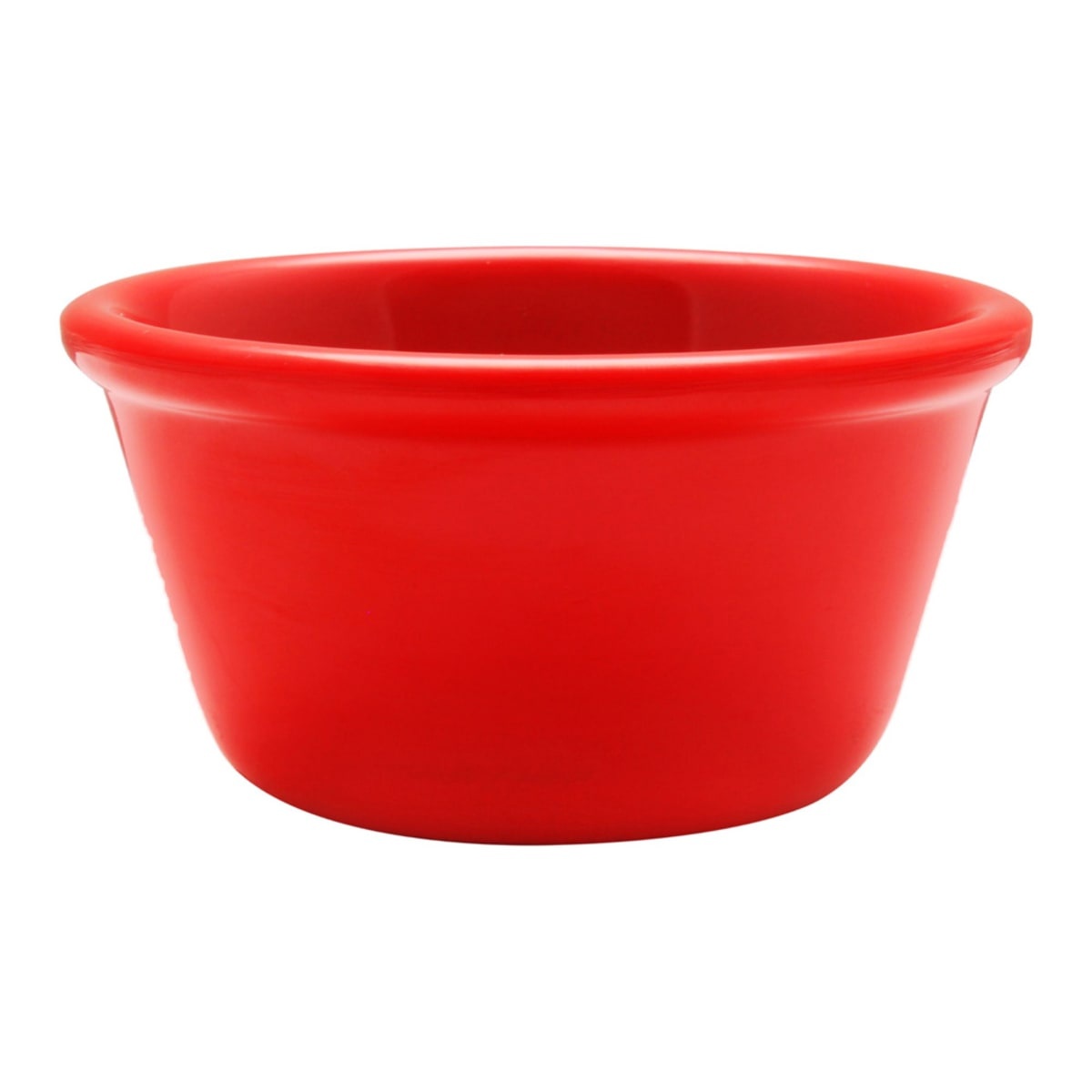 Thunder Group ML538PR1 pure red smooth melamine ramekin, 4 oz, front view on white background