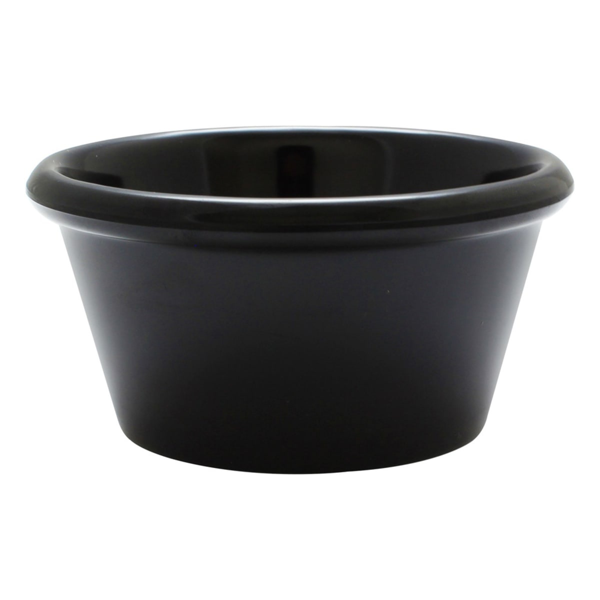 Thunder Group ML539BL1 black smooth melamine ramekin, round with rolled rim, 6 oz capacity