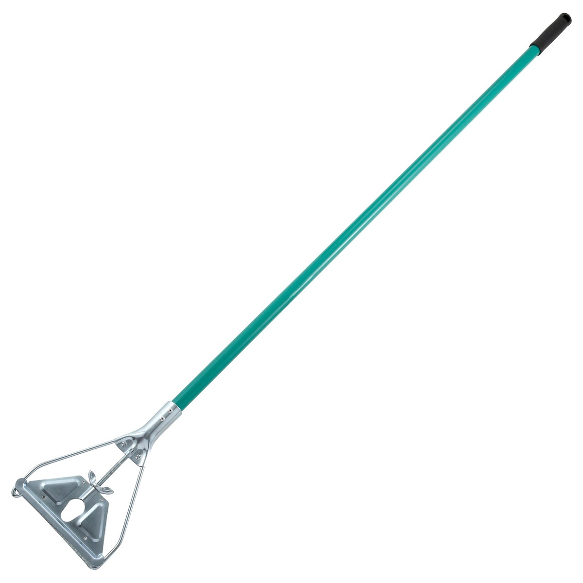 Winco MOPH-7M 57-inch metal quick-change mop handle with green pole and metal frame head