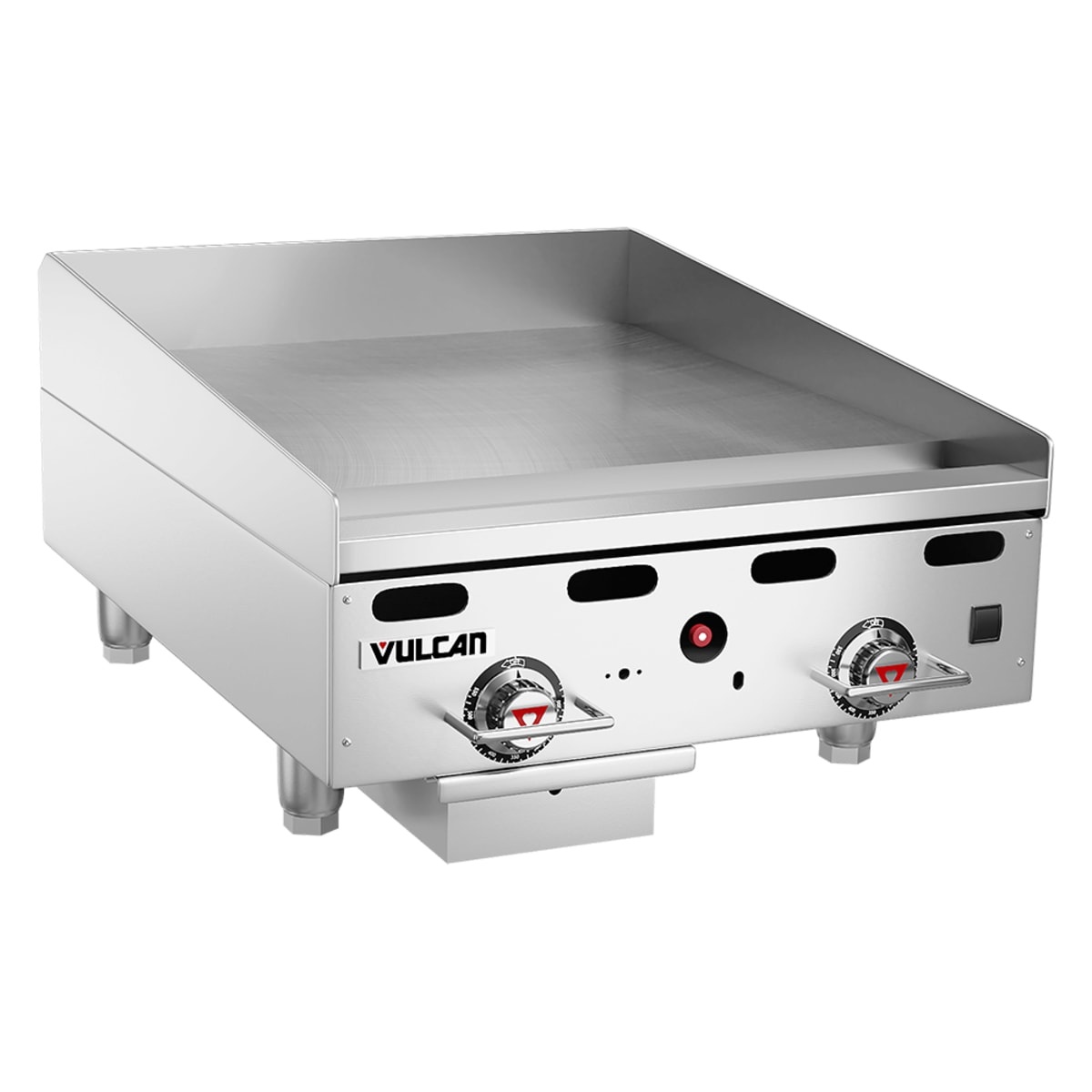 Vulcan MSA24-LP countertop gas griddle with splash guards and front controls
