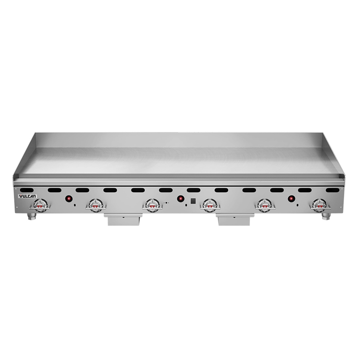Front view of Vulcan MSA72 72 inch griddle with six controls