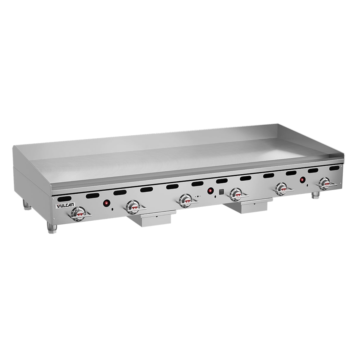 Vulcan MSA72 72 inch countertop gas griddle front angle view