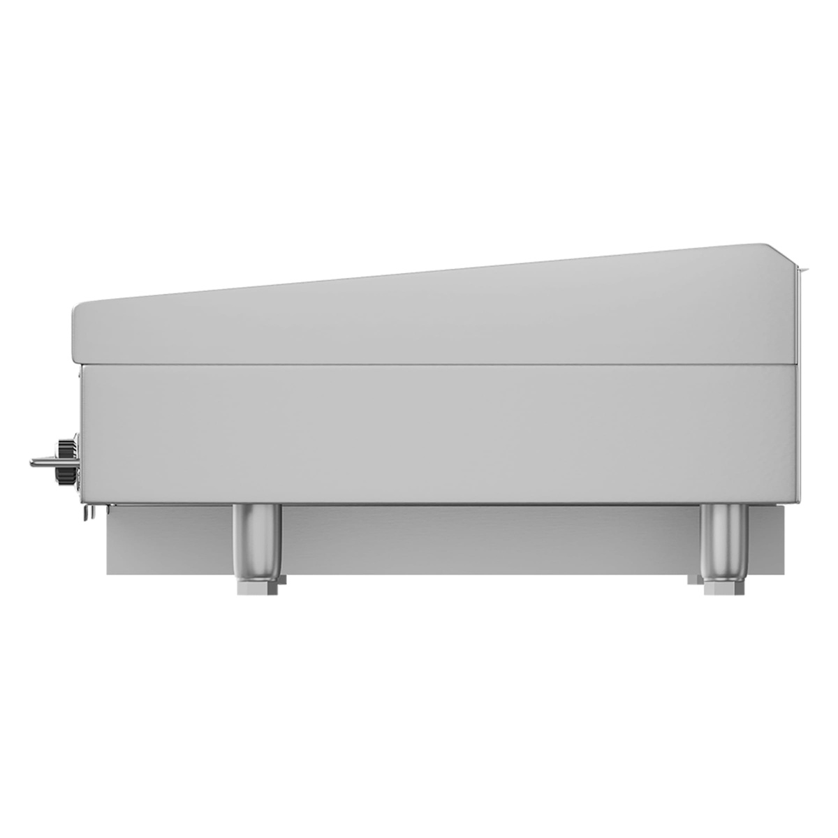 Rear side view of Vulcan MSA72 liquid propane griddle showing full stainless housing