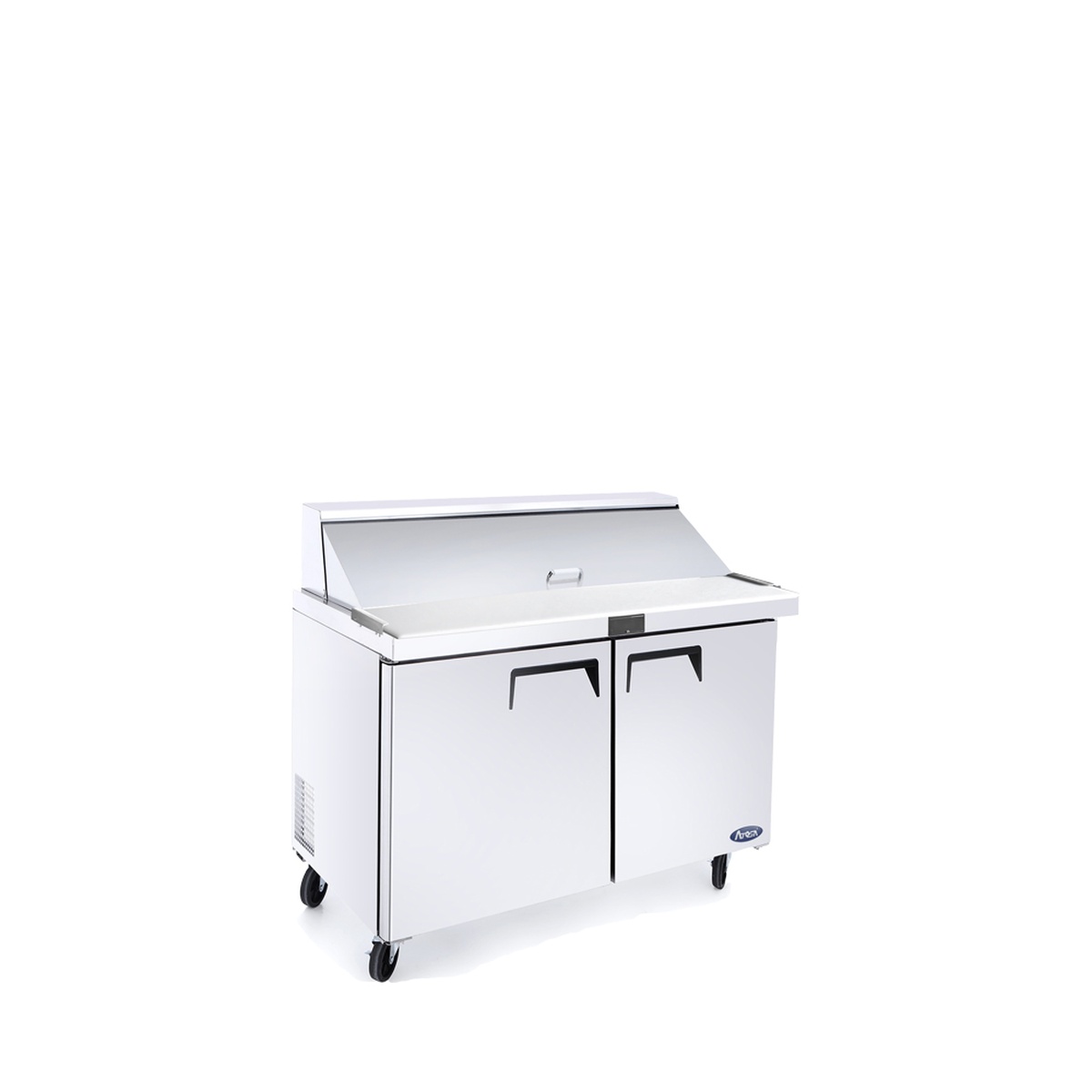 Front view of Atosa MSF8306GR 48 inch mega top refrigerated sandwich prep table with two doors